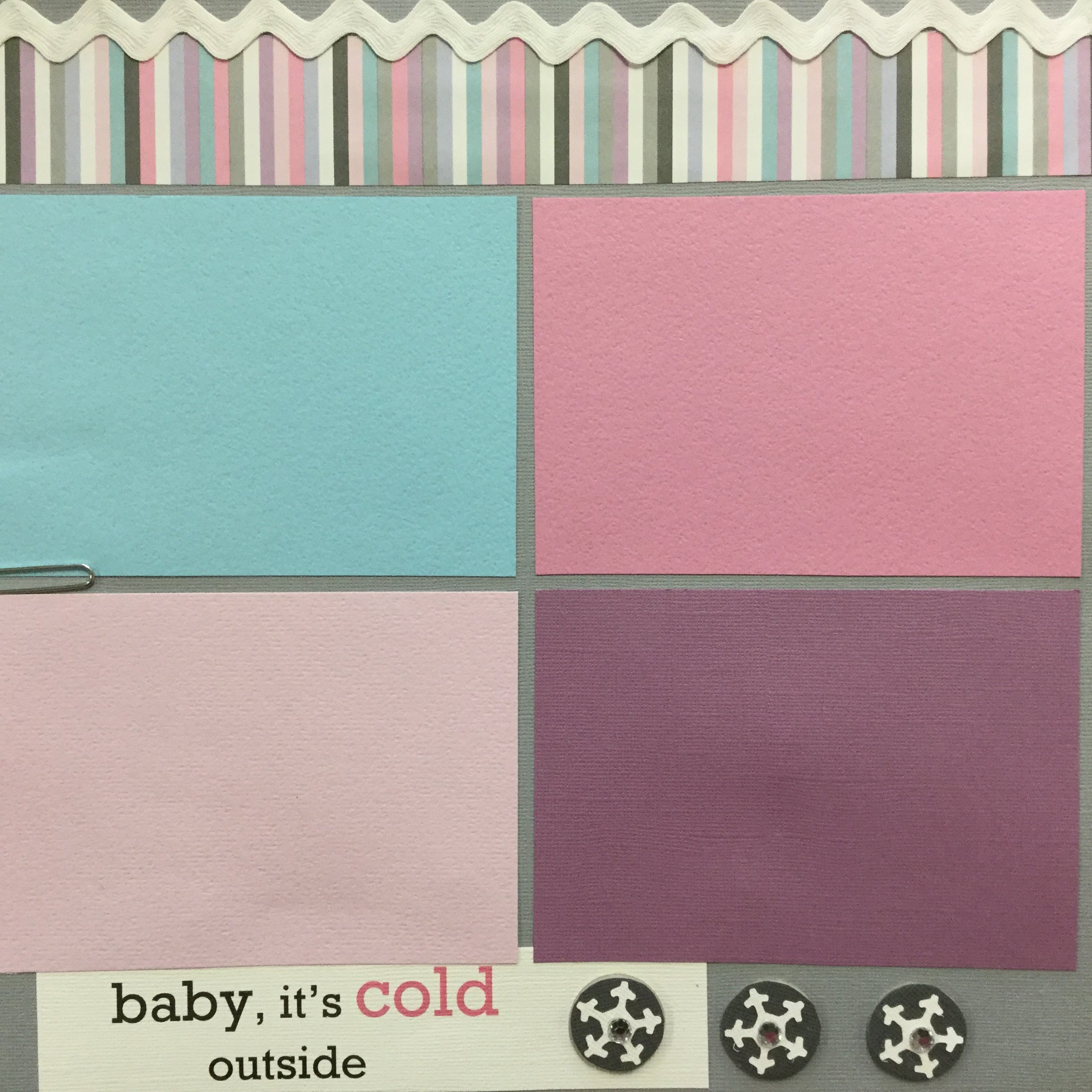 A6F070A1-0292-40C0-8B2A-5B6EF5458273.jpg Premade Pages $5.00 BABY ITS COLD OUTSIDE 12"X12" Scrapbook Pages - Image 1
