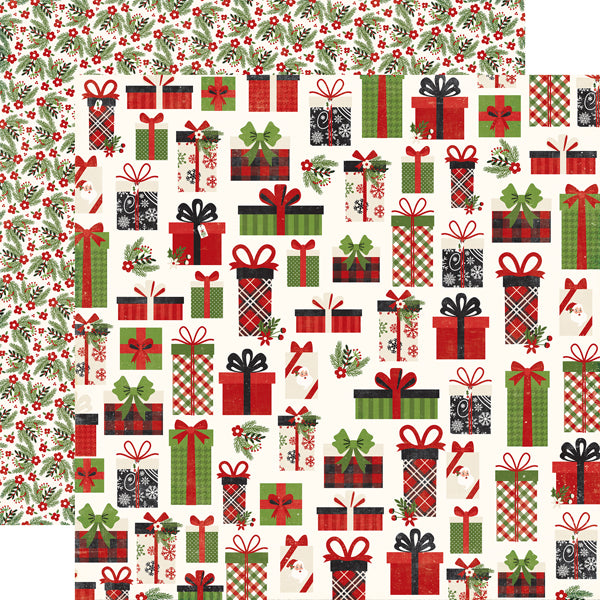 A7D42237-94BD-410B-8AAC-827B658723BB.jpg Echo Park A Perfect Christmas JOLLY PRESENTS 12”x12” Scrapbook Paper - Image 1