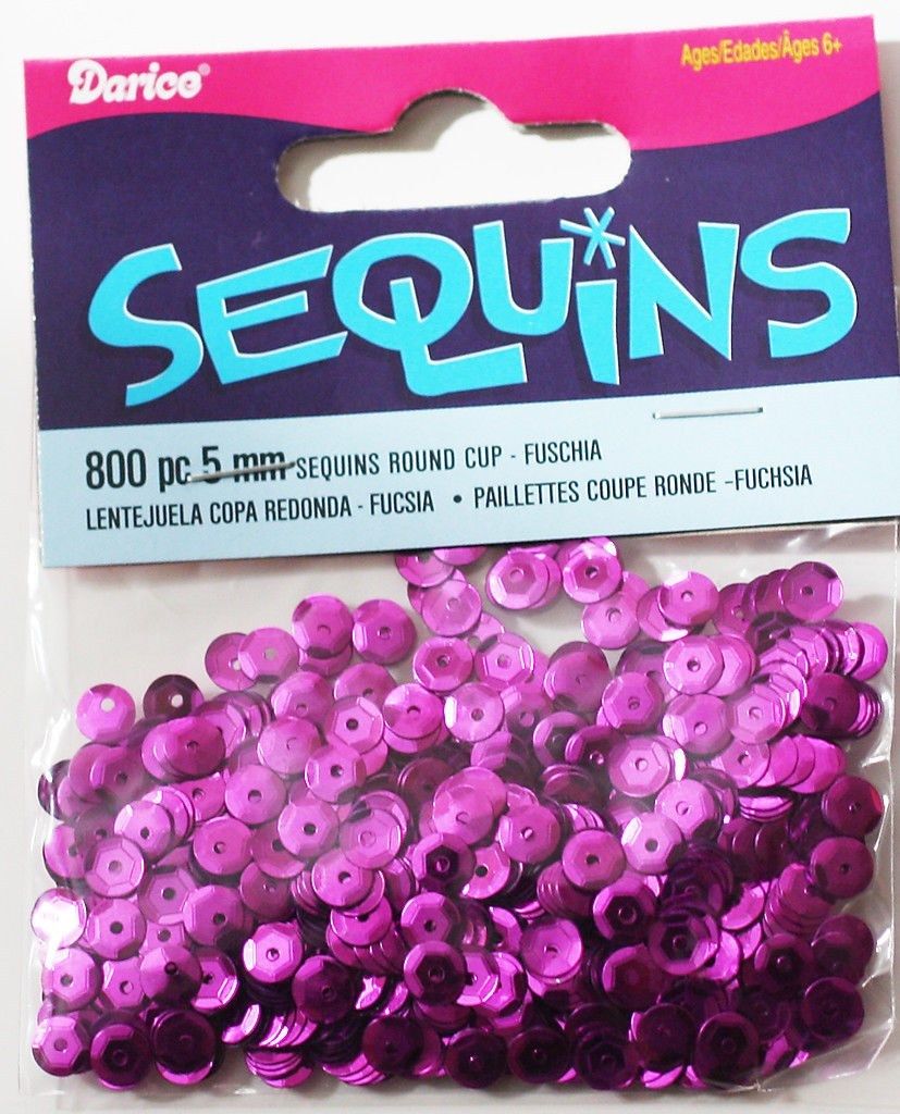 A816EA30-1918-41DA-A7C0-69095A6E9CDA.jpeg Darice Sequins FUCHSIA 5mm 800pc Round Cup - Image 1