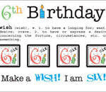 SRM Say It With Stickers SIXTH BIRTHDAY Sticker 1pc