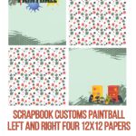 Scrapbook Customs PAINTBALL Double Sided Pride 4pc 12X12 Papers