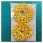 3” Handmade Pleated Flowers w/ Rhinestone