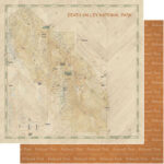 Scrapbook Customs NATIONAL PARK MAP AND WORDS 12"X12" Scrapbook Paper - Image 5