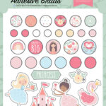 Echo Park OUR LITTLE PRINCESS Adhesive Brads and Chipboard
