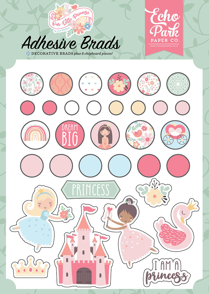 ADA1F8FF-9160-4266-98DE-D5B5C15392D8.jpg Echo Park OUR LITTLE PRINCESS Adhesive Brads and Chipboard - Image 1