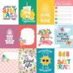 Echo Park Sunny Days Ahead 3X4 JOURNALING CARDS 12"X12" Scrapbook Paper - Image 2