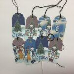 Tags & Ephemera 8pc WINTER SNOW Snowman Fun - Image 4