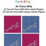 Scrapbook Customs AIR FORCE WIFE 12"x12” 4pc Scrapbook Papers