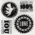 Inkadinkado ALL ABOUT LOVE Clear Acrylic Stamps 4pc