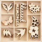 Kaisercraft MORNING DEW Wooden Flourishes Pack 40pc