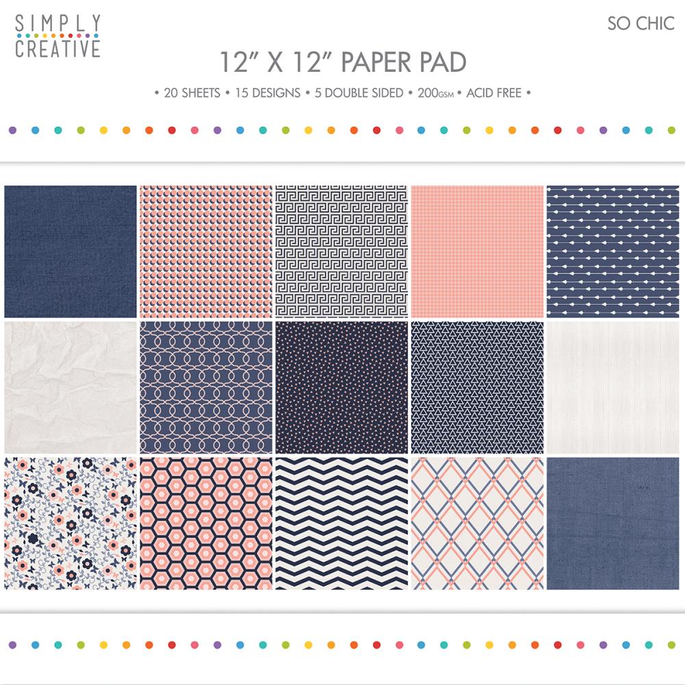 B01C1718-4DB2-4F40-A0F3-B95D27B6B523.jpeg Simply Creative SO CHIC 12"X12" Scrapbook Paper Pad 20 sheets - Image 1