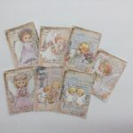 Tags & Ephemera 7pc VINTAGE FLORAL BABY ANGELS - Image 3