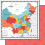 CHINA MEMORIES MAP 12X12 Paper Scrapbook Customs