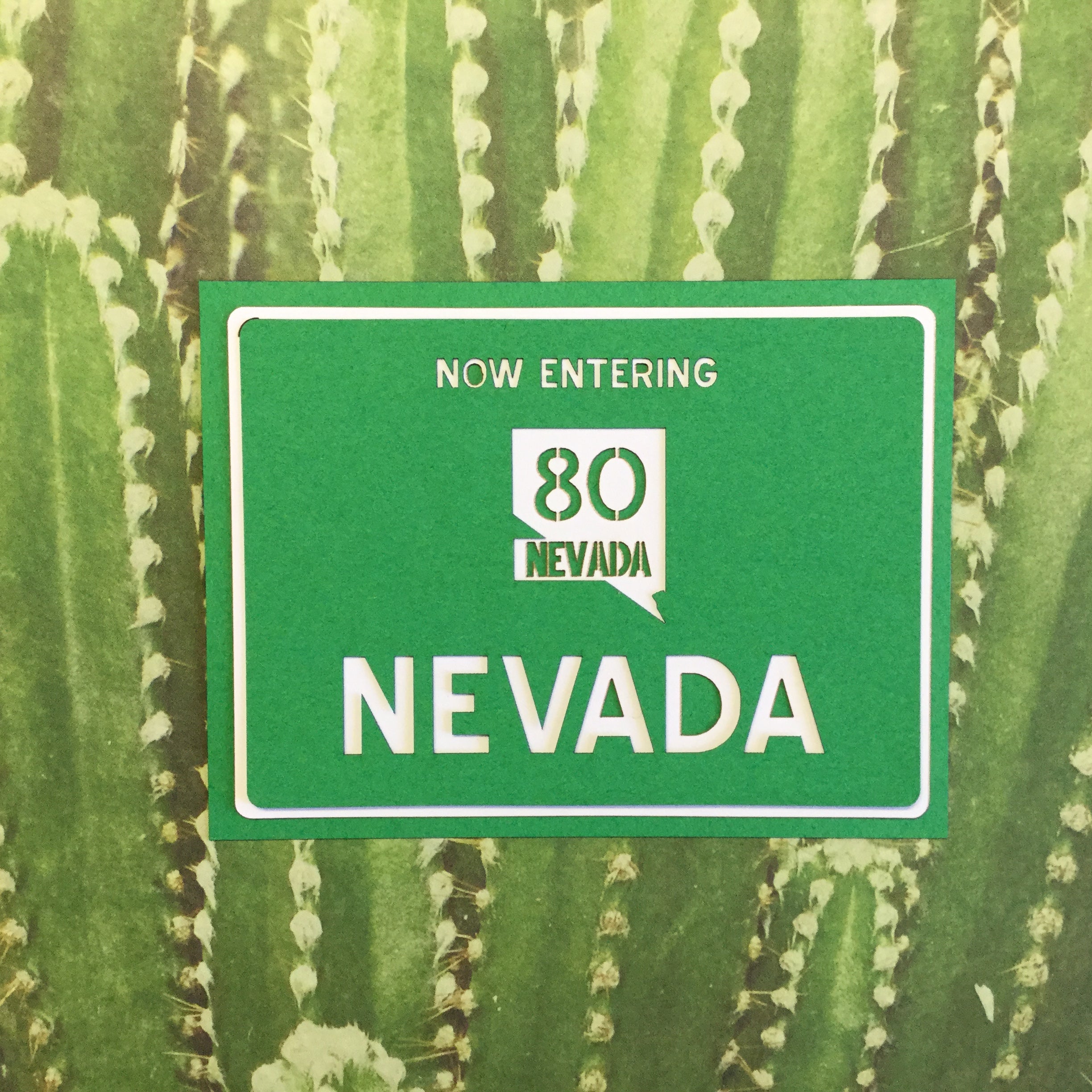 B1155FC6-9021-4A63-A1E8-C812CBA27240.jpeg NEVADA STATE SIGN Travel Laser Cut 1pc 4”x4” LV - Image 1