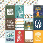 Echo Park Into The Wild 3X4 JOURNALING CARDS 12”X12” Scrapbook Paper