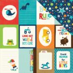 Echo Park Little Man 3x4 JOURNALING CARDS 12"x12" Paper