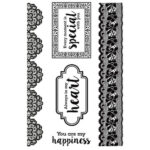 KaiserCraft COTTAGE ROSE Clear Acrylic Stamps 5 pc.