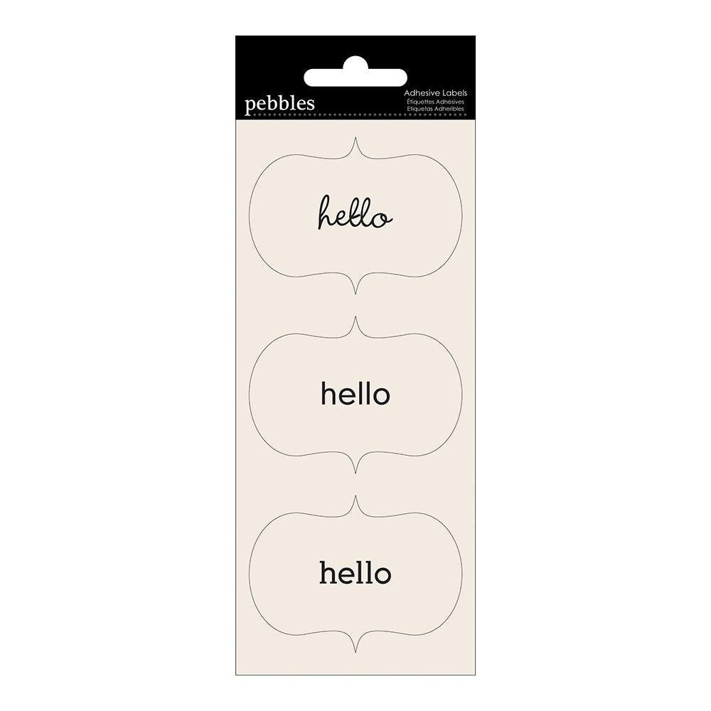 B5133814-32B3-42F6-8717-65410DEE8C43.jpg Pebbles HELLO Adhesive Labels 9pc. - Image 1