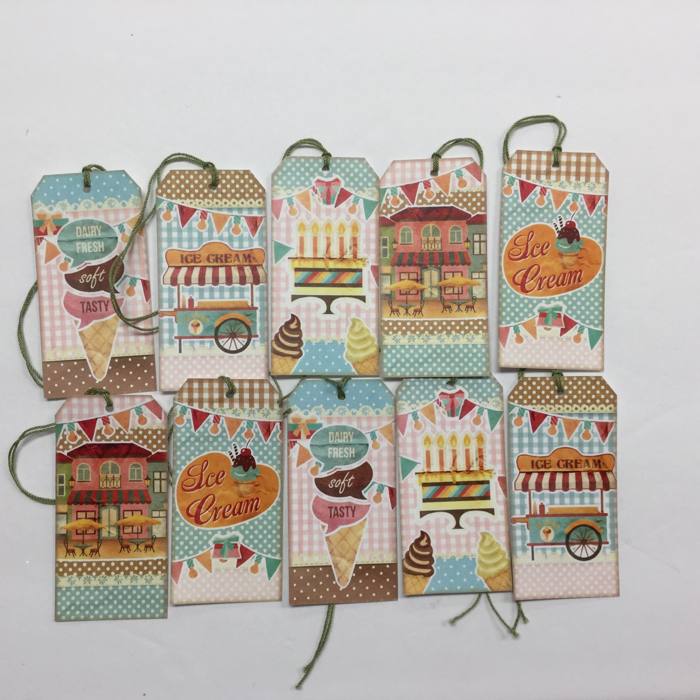 B5B0FE4D-CA45-42D5-85DF-67335C2E68E0.jpg Tags & Ephemera 10pc ICE CREAM & CAKE TAGS - Image 1
