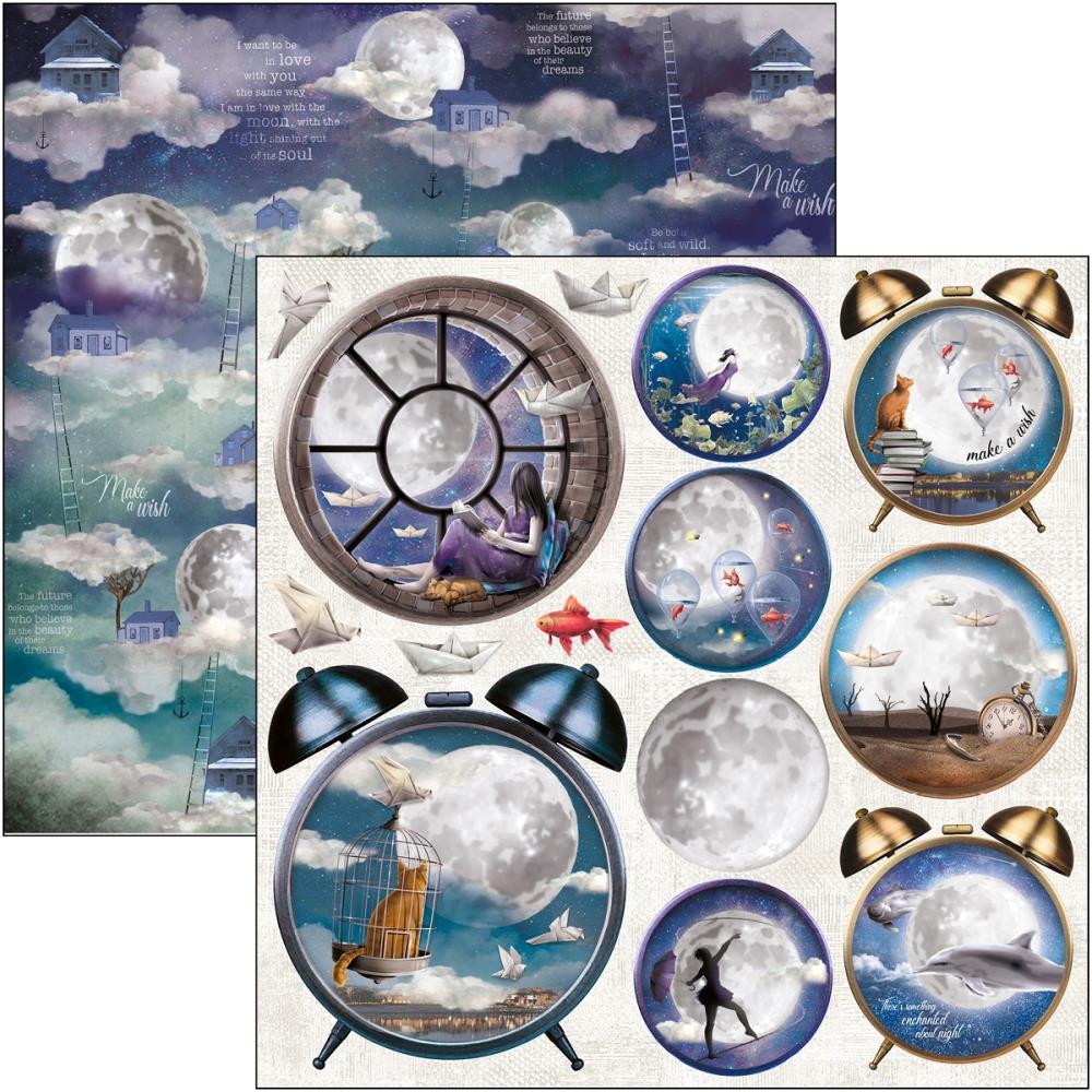 B6FD4DED-A437-4D2A-9944-02C16B196734.jpg Ciao Bella Moon and Me ALARM CLOCK 12x12 Paper - Image 1
