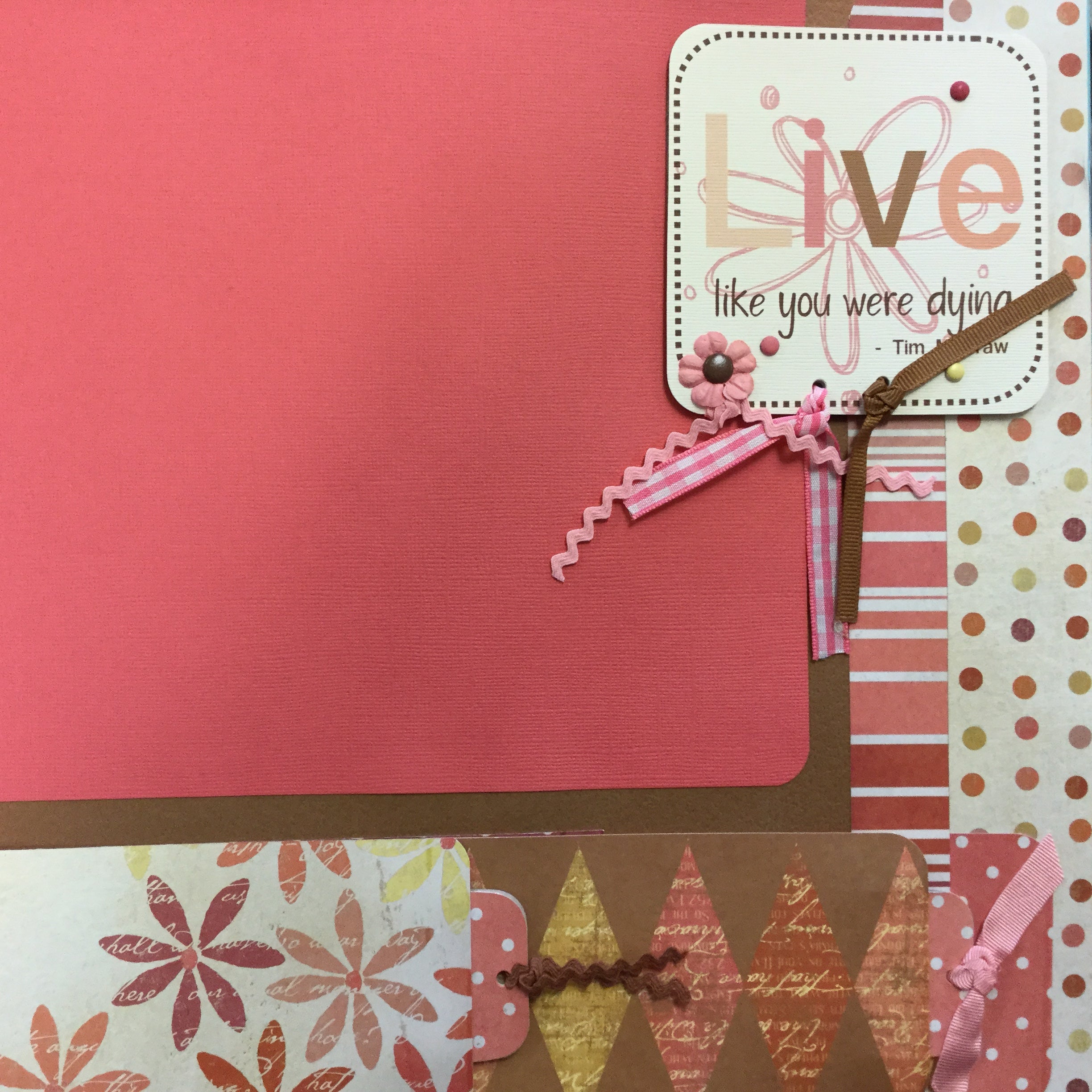 B763A547-A4D1-4B8E-B486-E8CF293DABAD.jpg Premade Page LIVE LIKE YOU WERE DYING (1) 12"x12" Scrapbook - Image 1