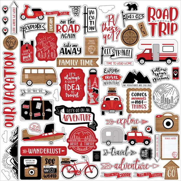 B7BD4896-358C-4051-B12A-9AA1ED95E184.jpg Echo Park Let’s Go Angwhere ELEMENT STICKERS 12”X12” Sheet - Image 1