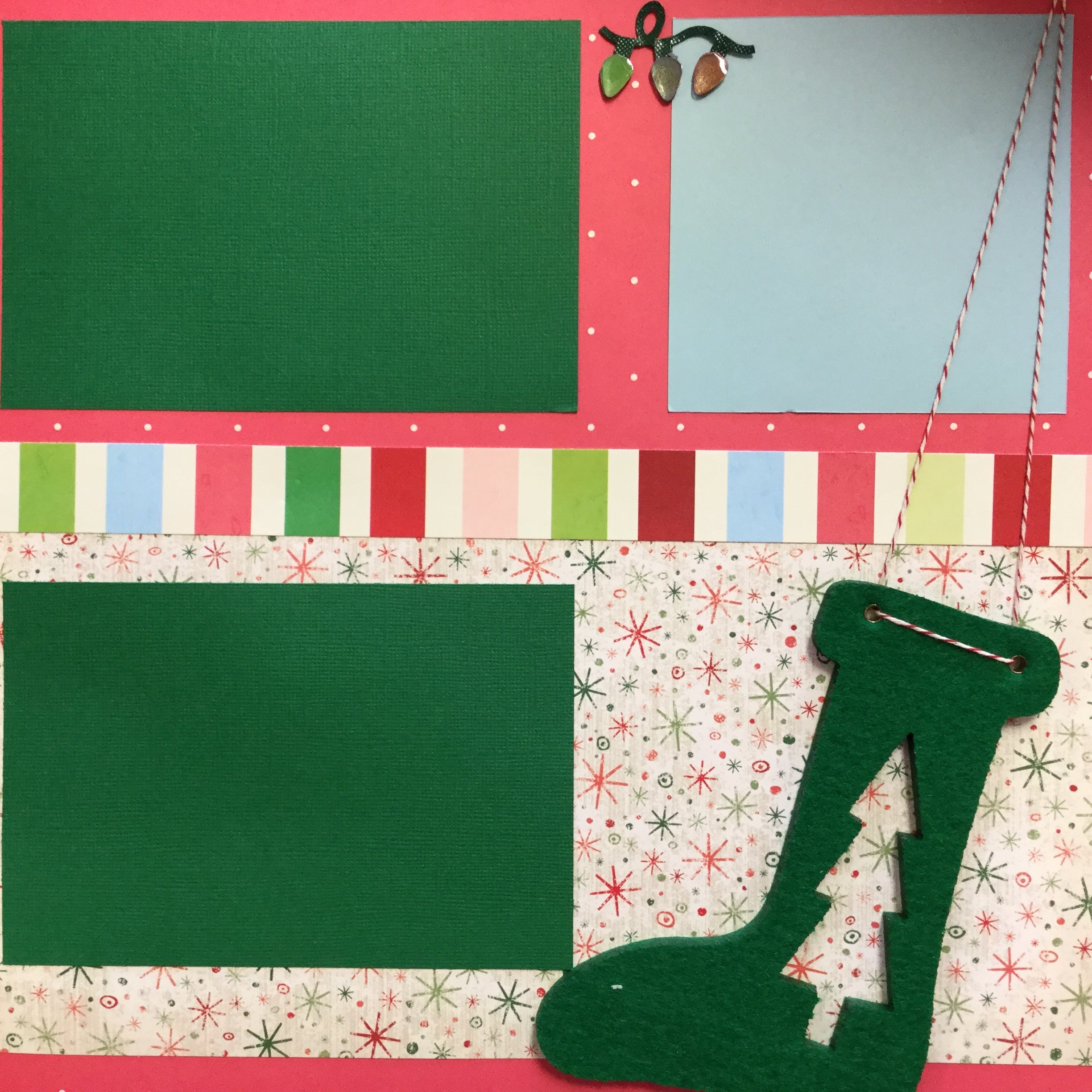 B81B0B4A-BAF1-4B4C-A81A-6054497122AA.jpg Premade CHRISTMAS STOCKING (2) 12”X12” Scrapbook Pages - Image 1