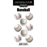 REPEATING BASEBALLS Stickers 8pc Scrapbook Customs