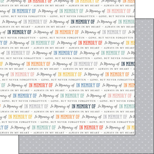 B9611231-6BF6-41DC-98FF-96258F40566D.jpg IN MEMORY OF DS 12"X12" Scrapbook Paper - Image 1