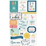 Echo Park 6"x12" POOL PARTY Chipboard Phrases 29pc