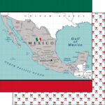 Mexico 12"X12" MEXICO ADVENTURE MAP Travel Scrapbook Papers