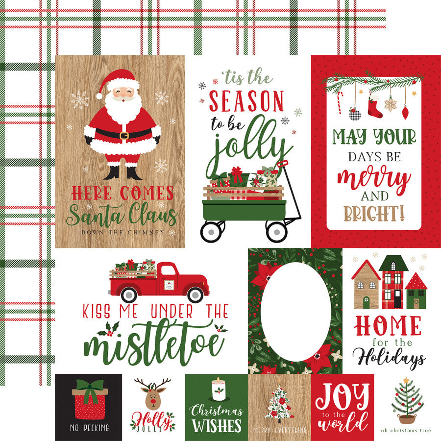 BD7A9AA5-CE20-4A06-80C0-AE3D536AF29A.jpg Echo Park Jingle All The Way JOURNALING CARDS 12”x12” Scrapbook Paper - Image 1