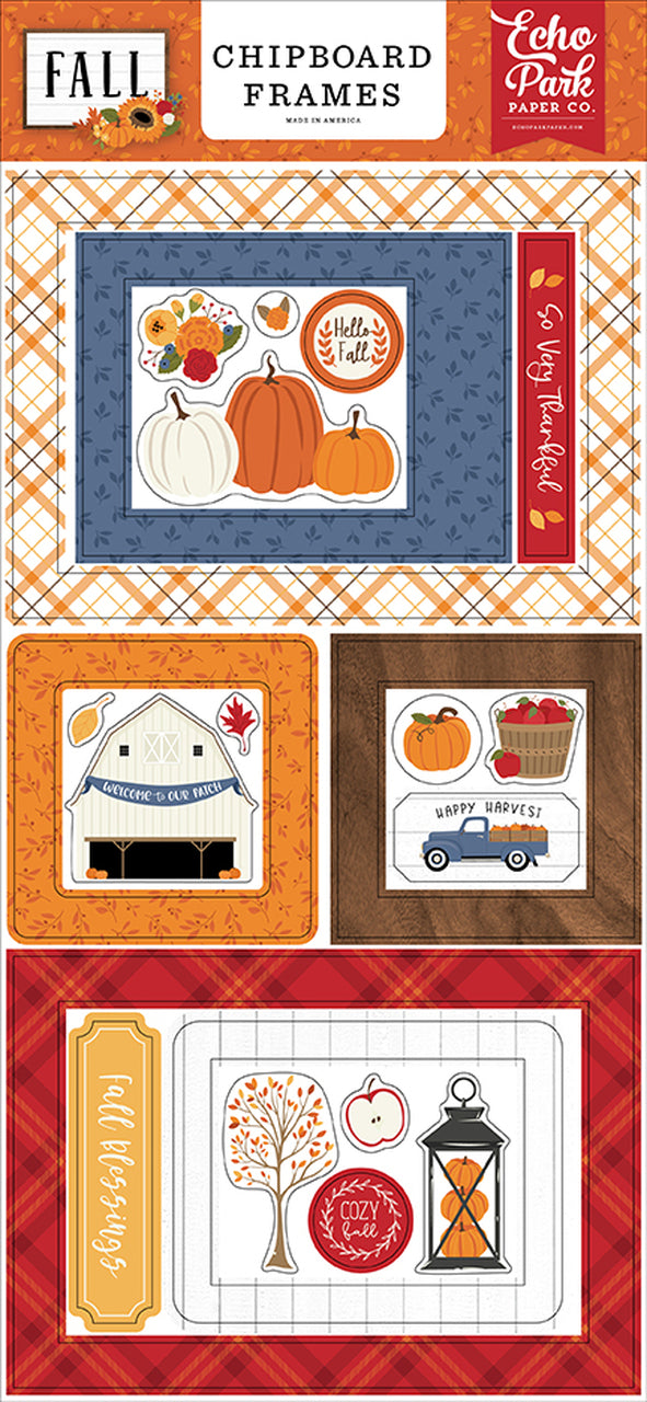 BE146A05-5841-41A8-9C2A-10C2899BE8F7.jpg Echo Park FALL 6"x12" Chipboard Phrases Frames 22pc - Image 1