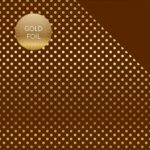 Echo Park Dots & Stripes GOLD FOIL BROWN 12"x12" Paper