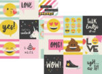 Simple Stories Emoji Love 4x4 ELEMENTS 12x12” Scrapbook Paper