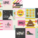 Simple Stories Emoji Love 4x4 ELEMENTS 12x12” Scrapbook Paper