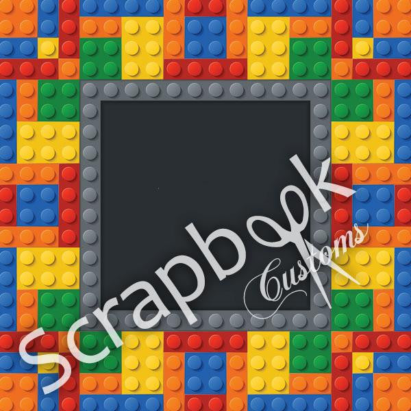 Building_Block_FrameA_0b0bae32-fb97-4a33-8aba-216577c81179.jpg LEGO BUILDING BLOCK FRAME Scrapbook Paper - Image 1