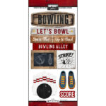 BOWLING Watercolor Wood Papers & Sticker Kit 4pc - Image 5