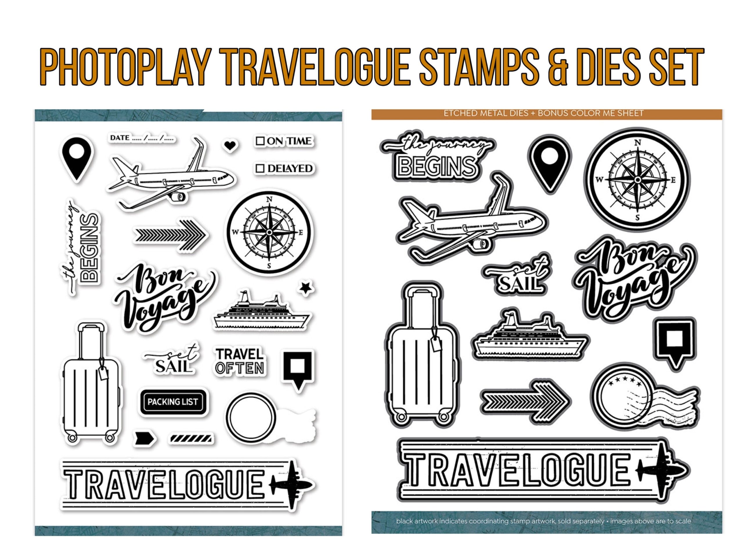 C19543B2-0622-4F81-89FA-383F549EDFE7.jpg Photoplay TRAVELOGUE Stamps & Dies Set - Image 1