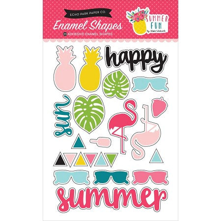 C1D588CA-D8CD-4397-9788-EEC3D3C49C7C.jpeg Echo Park SUMMER FUN Enamel Shapes 23pc - Image 1
