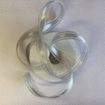 May Arts 5/8" Sheer Organza Satin Gold Edge Ribbon 1 yard - Image 2