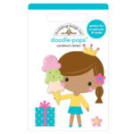 Doodlebug Hey Cupcake BIRTHDAY PRINCESS Doodle-Pops 3D Stickers