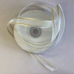 May Arts 5/8" Sheer Organza Satin Gold Edge Ribbon 1 yard - Image 15