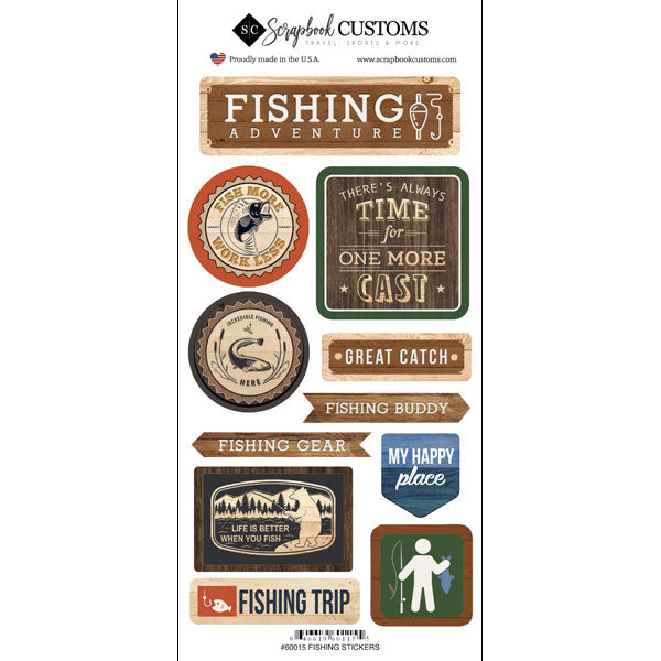 C431B3C3-56E1-4881-8B4A-00BE6CEB4856.jpg FISHING LIFE IS BETTER Outdoor Fun Stickers 11pc - Image 1