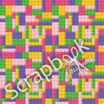 Lego GIRL MULTI-COLOR BUILDING BLOCKS Scrapbook Paper - Image 2