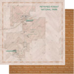 Scrapbook Customs NATIONAL PARK MAP AND WORDS 12"X12" Scrapbook Paper - Image 17