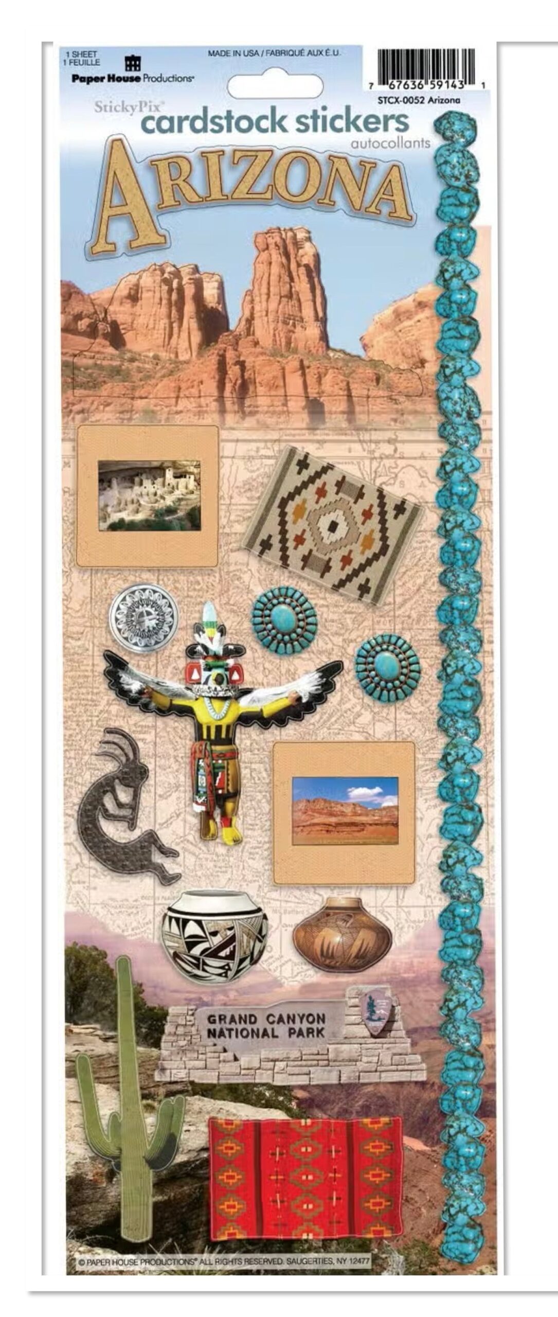 C68554DE-7BBA-404A-87B7-70046F90540E.jpg Paper House ARIZONA Cardstock Sticker Sheet - Image 1