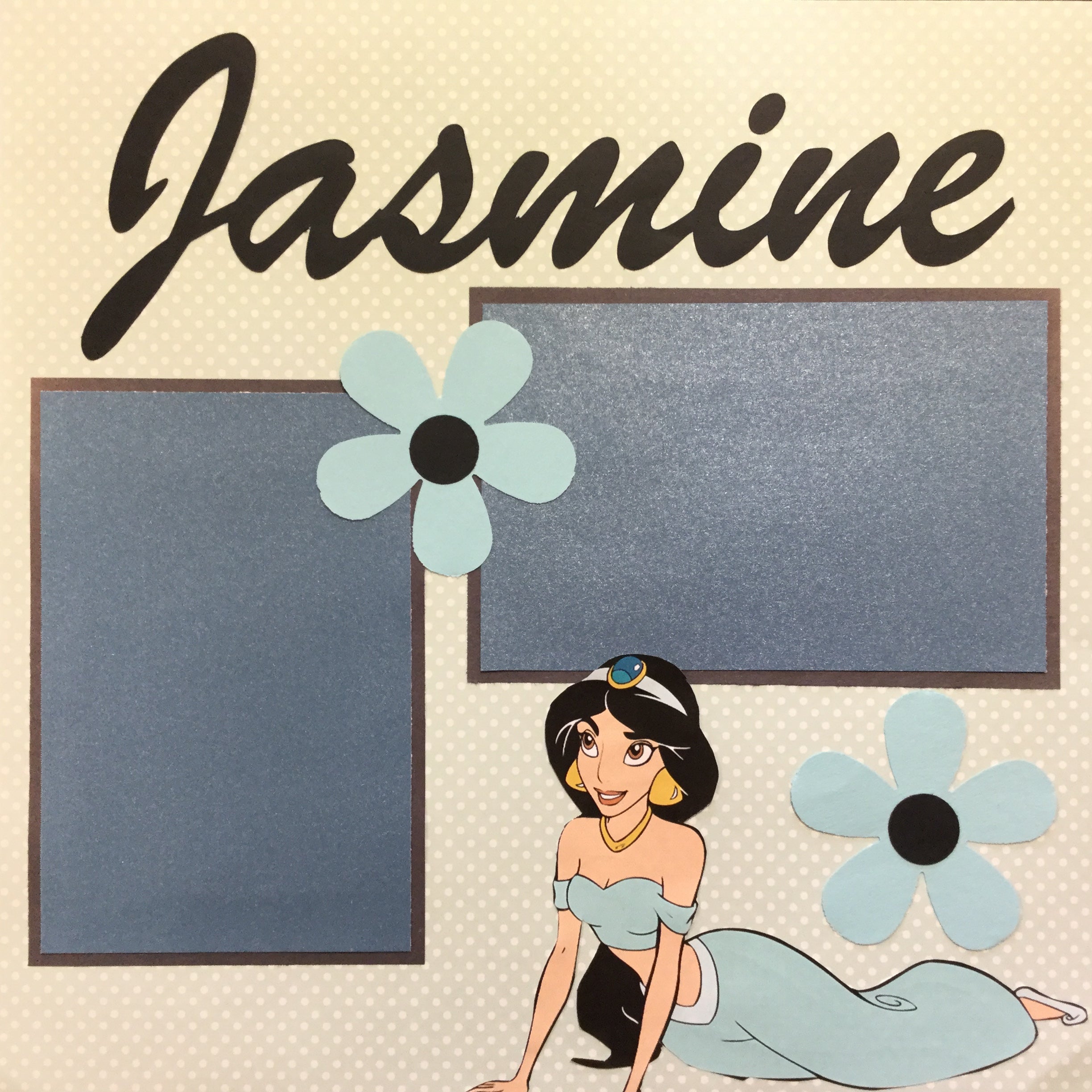 C69A7B0B-03CC-4FFD-BC1A-B9CFACB5765B.jpg Premade Pages PRINCESS JASMINE (2) 12"X 12" Scrapbook Disney - Image 1
