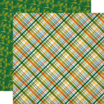 Echo Park Jungle Safari JUNGLE PLAID 12x12 Scrapbook Paper