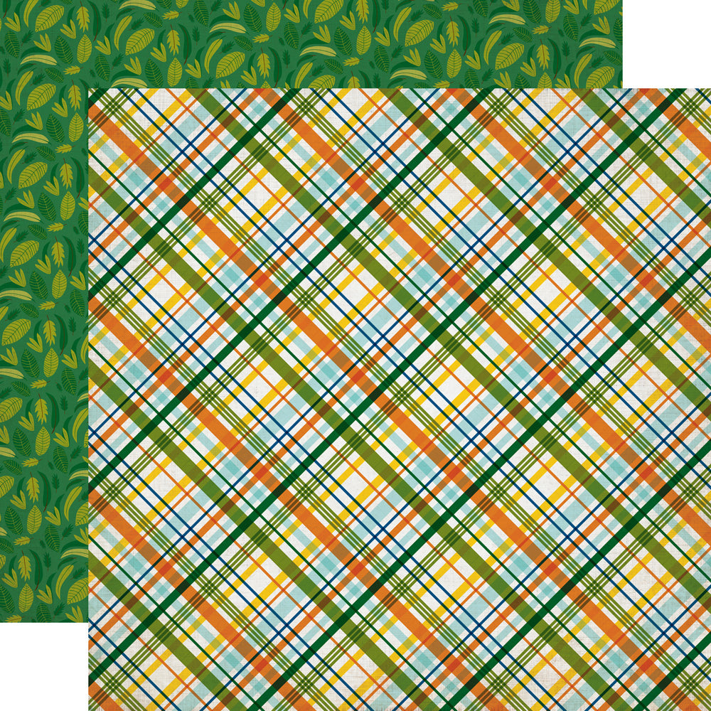 C766F51D-4A49-4E9C-A545-2B7AABAB050F.jpeg Echo Park Jungle Safari JUNGLE PLAID 12x12 Scrapbook Paper - Image 1